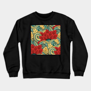 Paisley Print with Vintage Floral Motifs Crewneck Sweatshirt